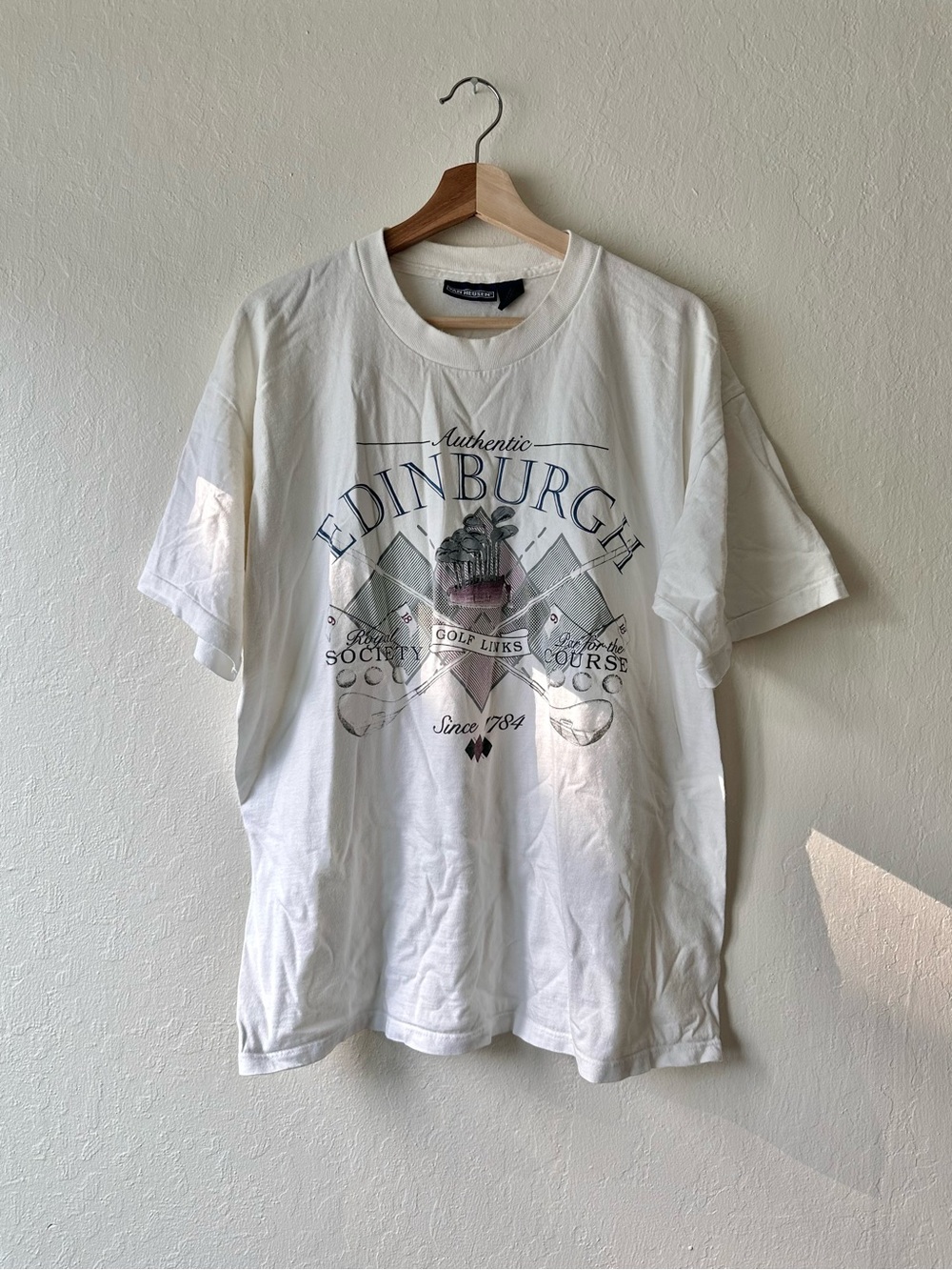 Vintage rare 1990s van heusen edinburgh royal society golf links t-shirt large